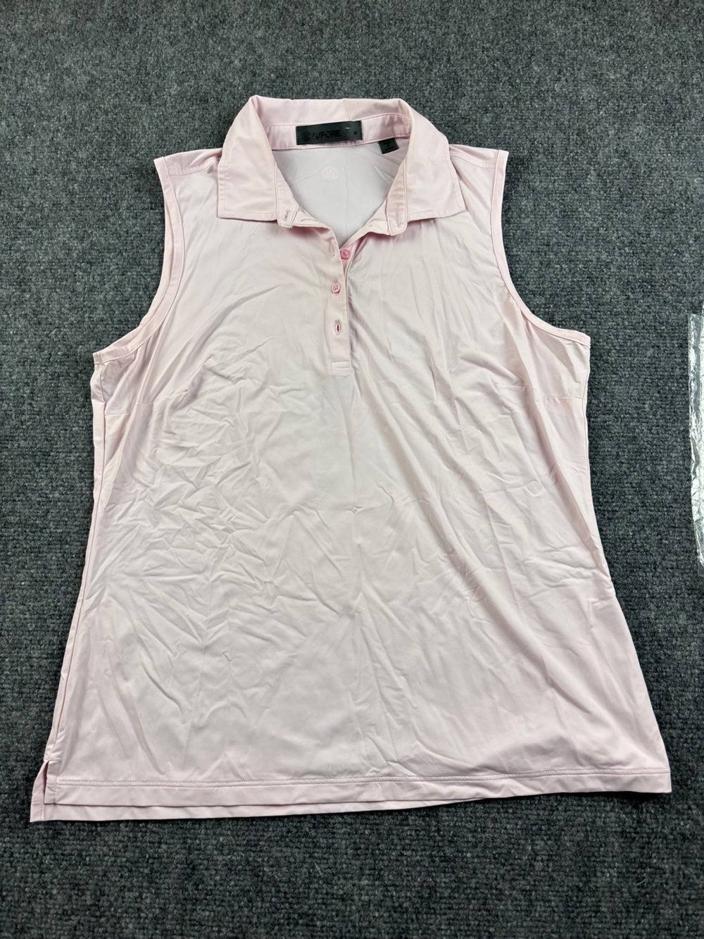 G/FORE Women’s Light Pink Sleeveless Silk Tech Athletic Polo Golf Shirt - Medium
